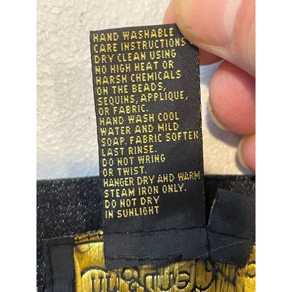 Christine Phillipe Womens Jeans Skinny Leg Beaded Detail at Bottom Black Size 6 - Picture 9 of 9